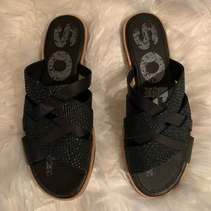 Sorel Ella Crux Snakeskin Slide Sandal